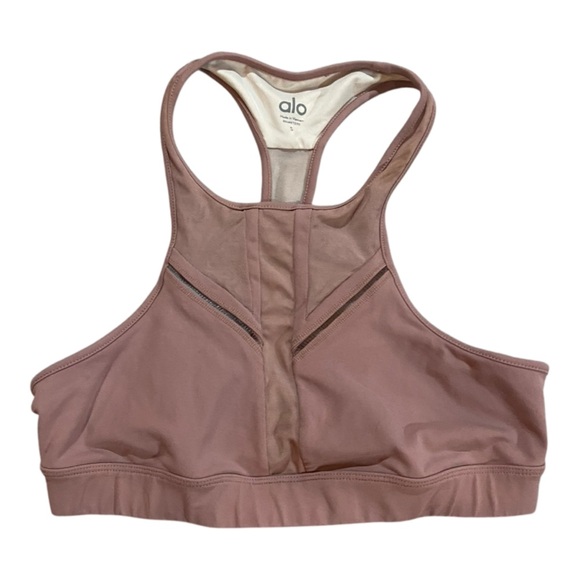 ALO Half Moon Sports Bra Cut Out Dusty Mauve Purple Sz S - Picture 1 of 4